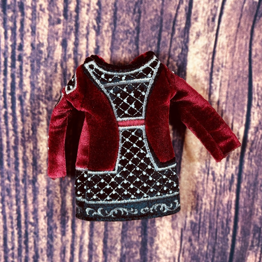 Rainbow High Mila Berrymore Velvet Doll Dress Maroon Black Silver Accents